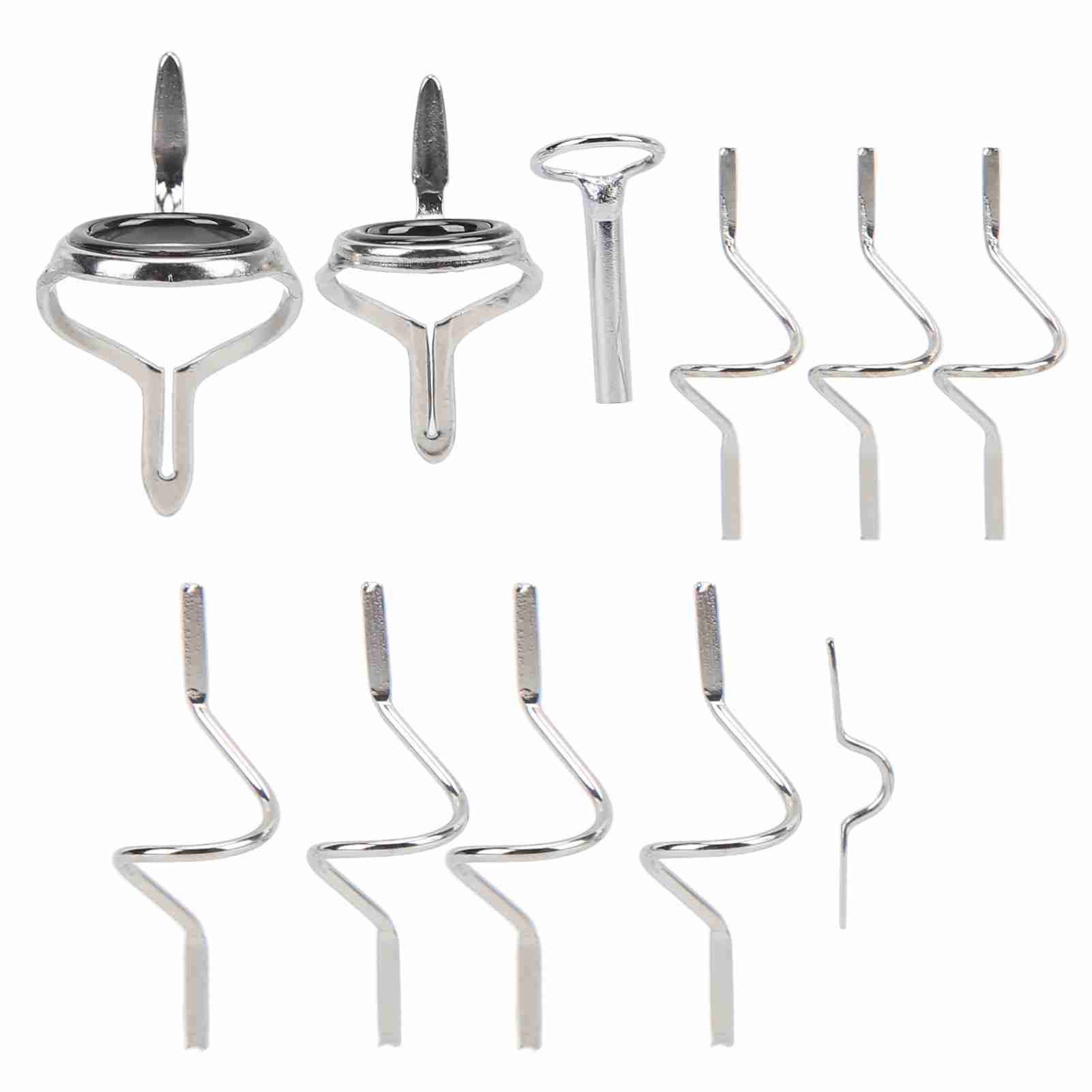 11-Piece Fly Rod Guide Repair Kit - Stainless Steel Fishing Tip Replacement Tools With Double Buckle Rings