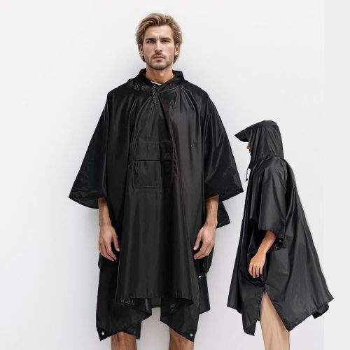 Unisex Hooded Rain Poncho With Pocket For Adult 3-in-1 Waterproof Poncho Raincoat With Hood Sleeve Brim Lightweight Portable Rain Poncho For Hiking Ca Unisex Hooded Rain Poncho With Pocket For Adult 3-in-1 Waterproof Poncho Raincoat With Hood Sleeve Brim Lightweight Portable Rain Poncho For Hiking Ca